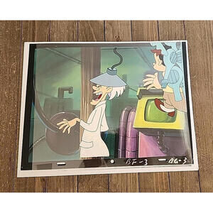 BACK TO THE FUTURE Hand-Painted + Drawn 12.5x10.5 Cartoon Animation Cel DeLorean